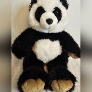 Build a Bear Panda Plush 16” Black & White Stuffed Animal Brown Paws